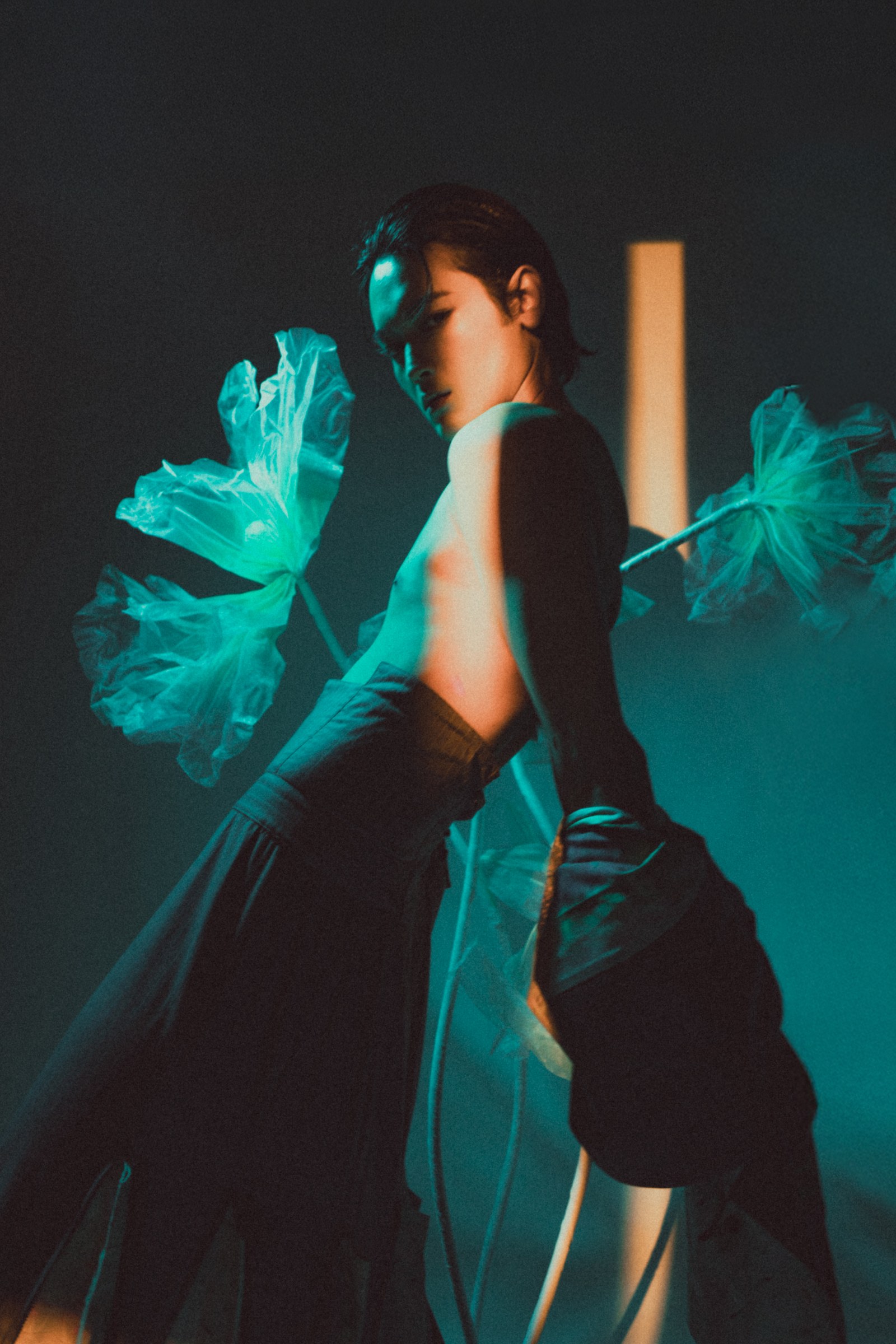Experimental fashion portrait of model Onie by Eddie Huynh